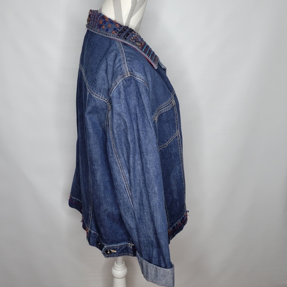 Westbound Denim Jacket with Beading Some Beads coming off Cotton Size Large - Picture 3 of 16